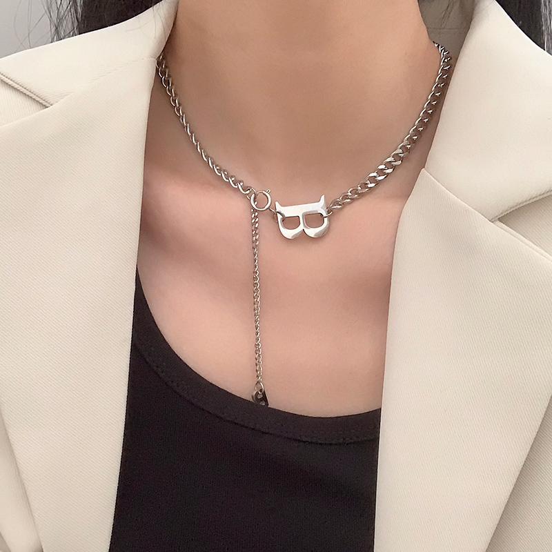 Titanium Steel Letter B Necklace Personalized Clavicle Necklace for Women Chain Jewelry