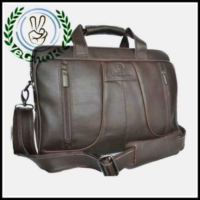 Tas Selempang Jinjing Kerja Kantor Lantop Map Pria Kulit Sapi Asli - Montblanc