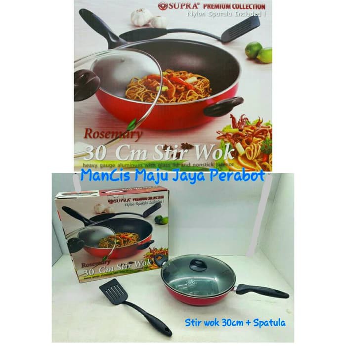 Penggorengan / Wajan SUPRA Stir wok 30cm + tutup