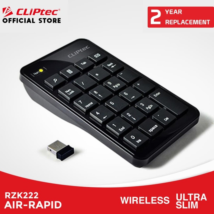 Cliptec RZK222 RZK-222 Keyboard Numeric Keypad Wireless AIR-RAPID