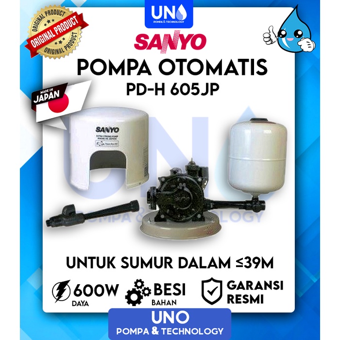 Sanyo Pompa Air Sumur Dalam Auto Otomatis PDH 605 JP / PDH-605 JP / PDH605JP