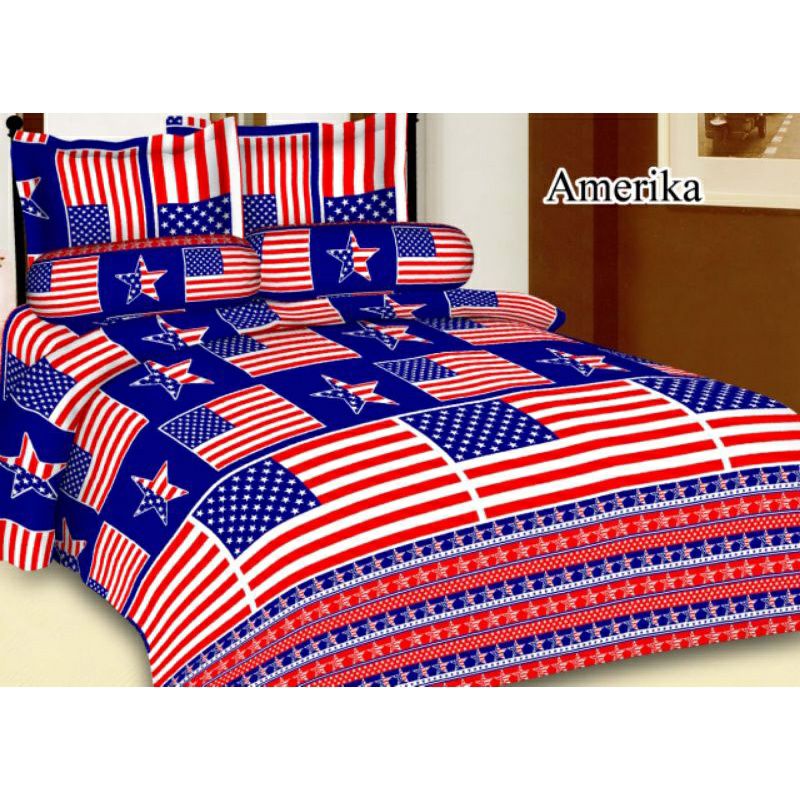 SPREI BENDERA AMERIKA MOTIF TERBARU UK 180X200X10