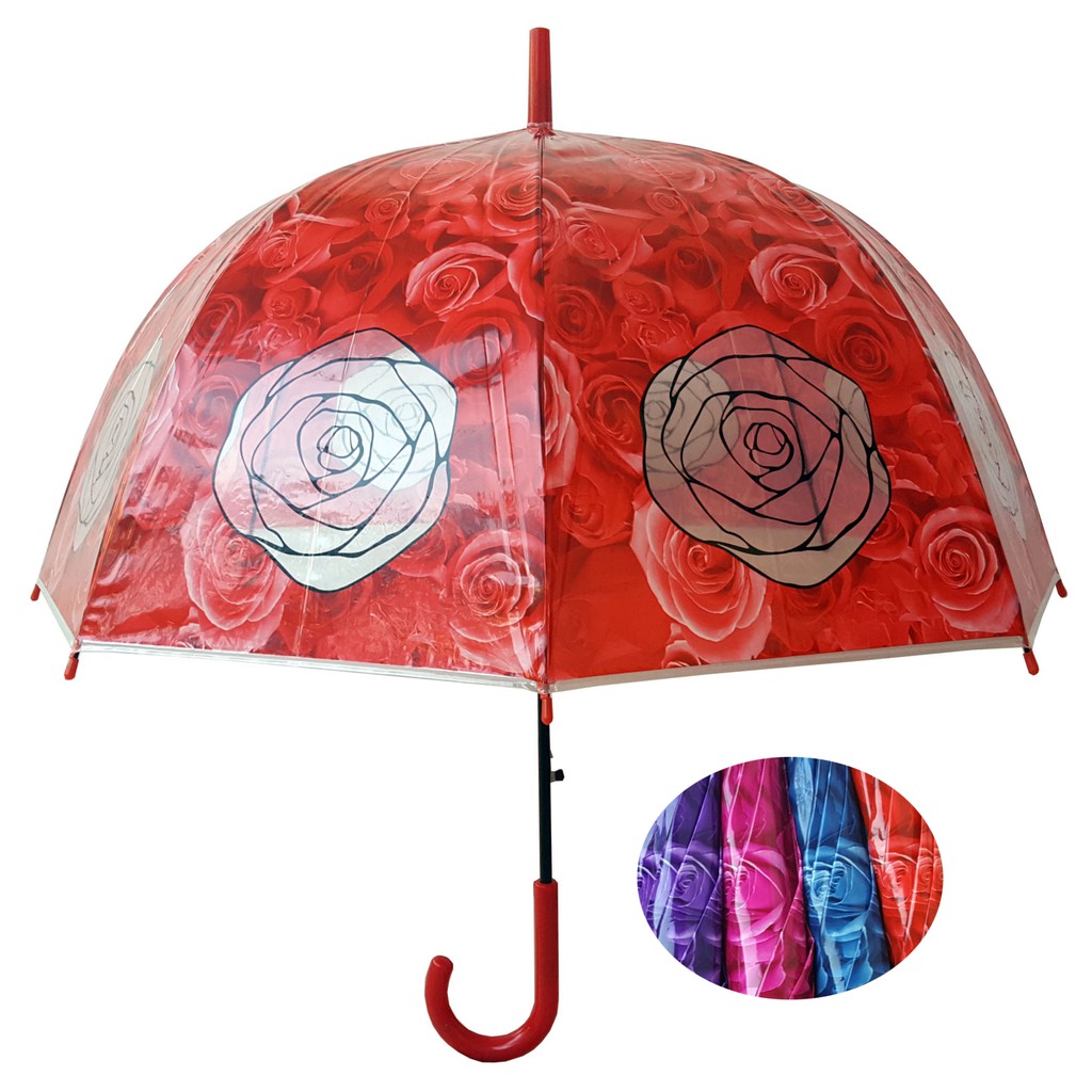 Payung Dome / Mangkok Transparan Motif Rose merk Osaka