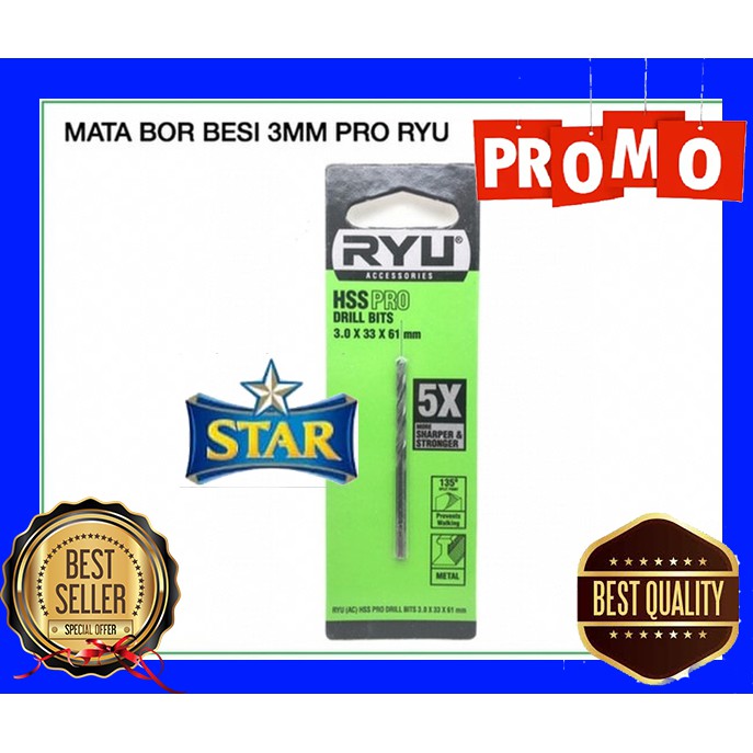 Mata bor besi 3 mm hss cobalt mata bor