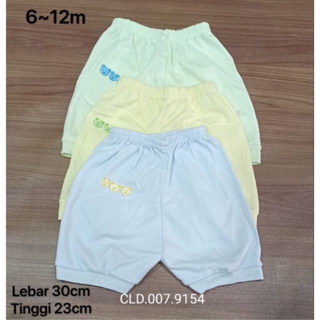 Celana pendek polos bayi isi 6pcs 3m-2th katun wiedy / celana pendek anak warna