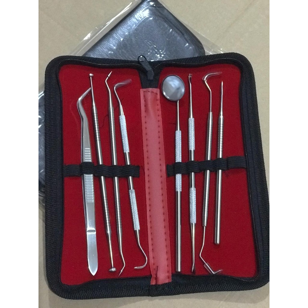 [GRAY.STORE 178] Dental kit set instrument perawatan gigi dokter gigi set 8pcs alat kedokteran -DKS8