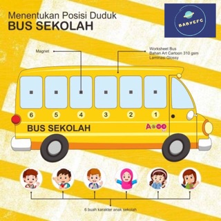 Busy Page Posisi Tempat duduk Bus Sekolah pola mainan edukasi