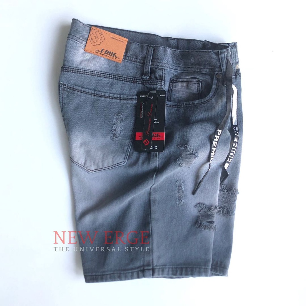 Celana Pendek Sobek Jeans Pria Jumbo Big Size 32 - 44