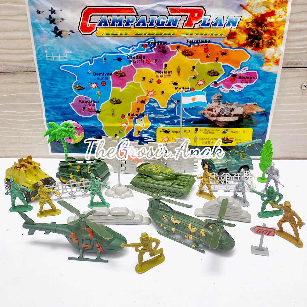 Military Equipment Mainan Mini Figure Tentara Militer Combat Set