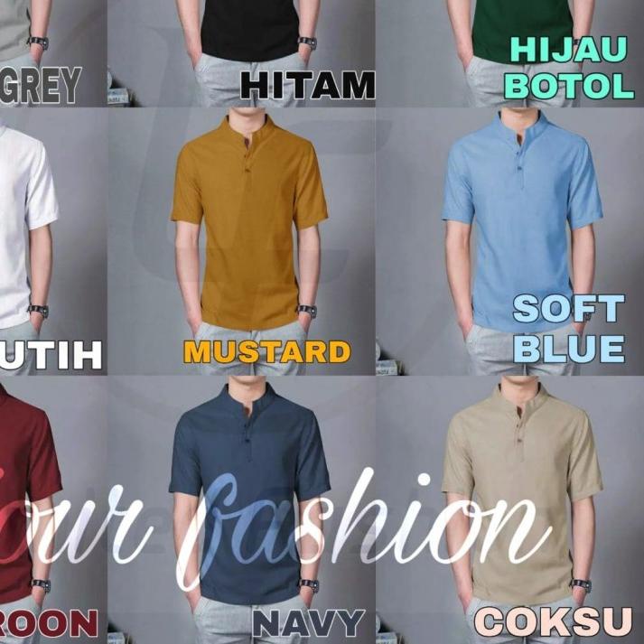 ✻ Baju Koko Pria Dewasa Lengan Pendek Hamis S M L XL Koko Dewasa Lengan Pendek Baju Koko Dewasa ♦