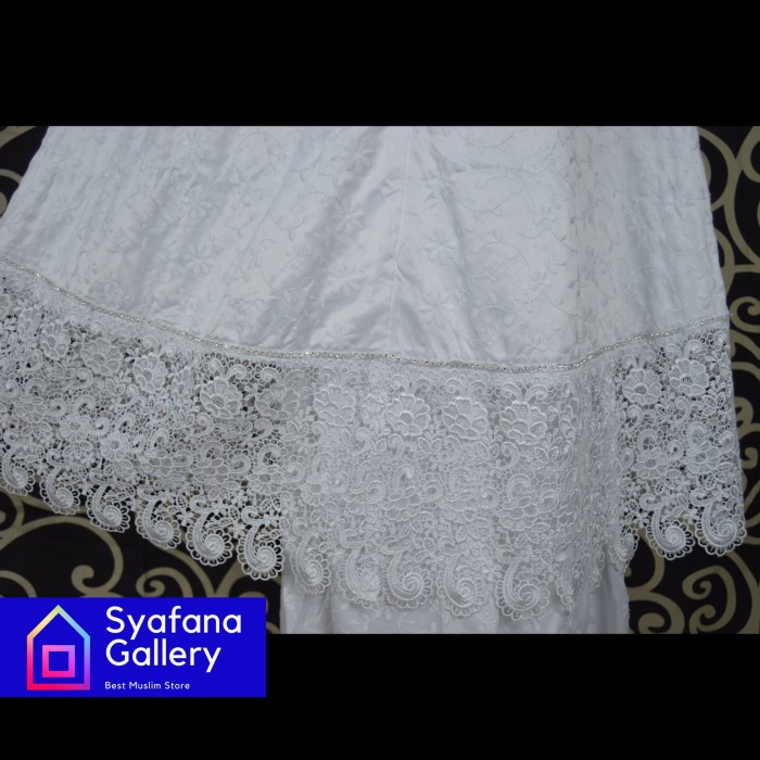MUKENA- MUKENA DEWASA SUTRA PARIS FULL BORDIR PUTIH BERSIH SWAROVSKI ADEM - PUTIH BERSIH -MUKENA.