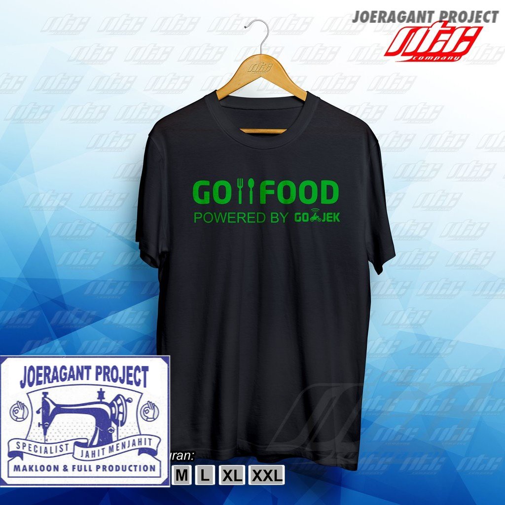 Kaos Tshirt Baju Obral Murah Combed 30S Distro GoFood polos custom indonesia pria wanita keren kata 