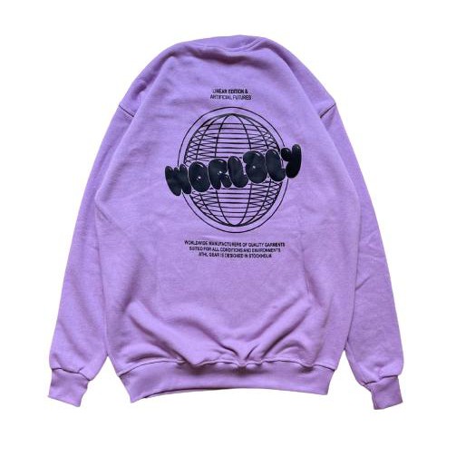 Jaket Sweater Crewneck H AND M WORDLY – Lilac  Edition Fashion Trendy Casual Pria Good Brand Quality