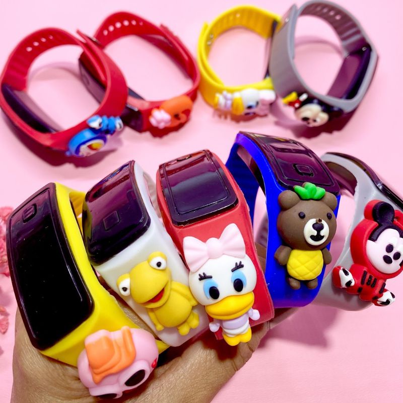 Jam Tangan LED Karakter Anak-Anak LUCU - Jam Tangan Anak Kecil Sekolah Pria Cowok Laki-Laki Cewek Wa