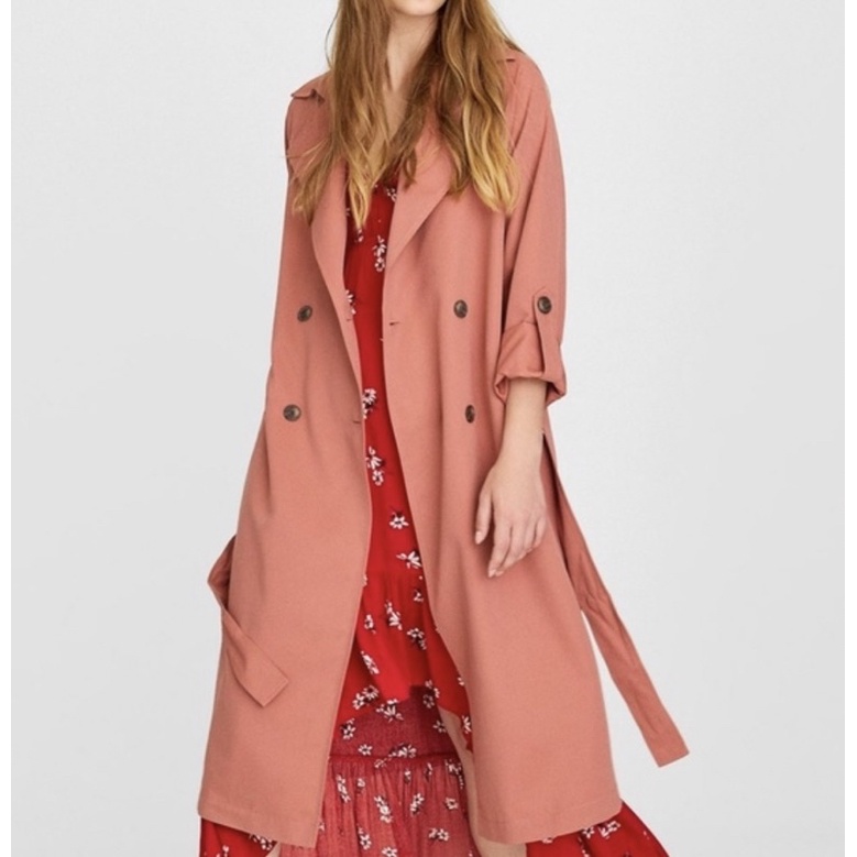 PRELOVED Trench Coat Long Flowing Stradivarius