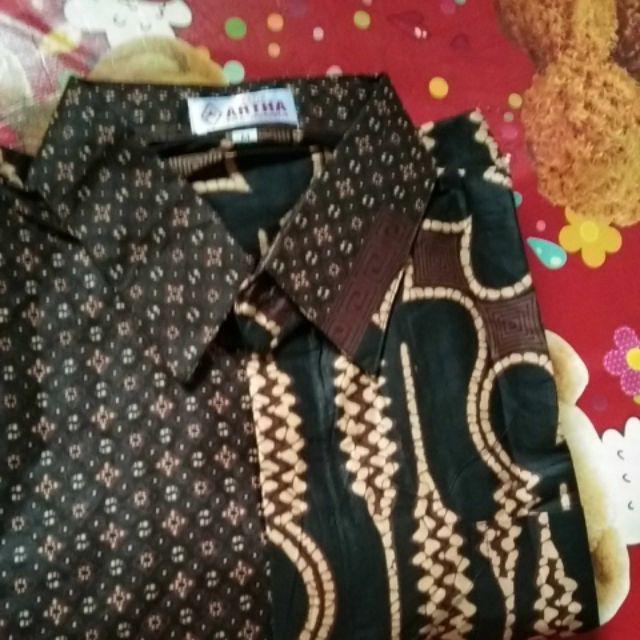 Hem Mataram Parang Black Kemeja Batik Pria Lengan Pendek Batik Seragaman Kantor Kerja Modern Terbaru