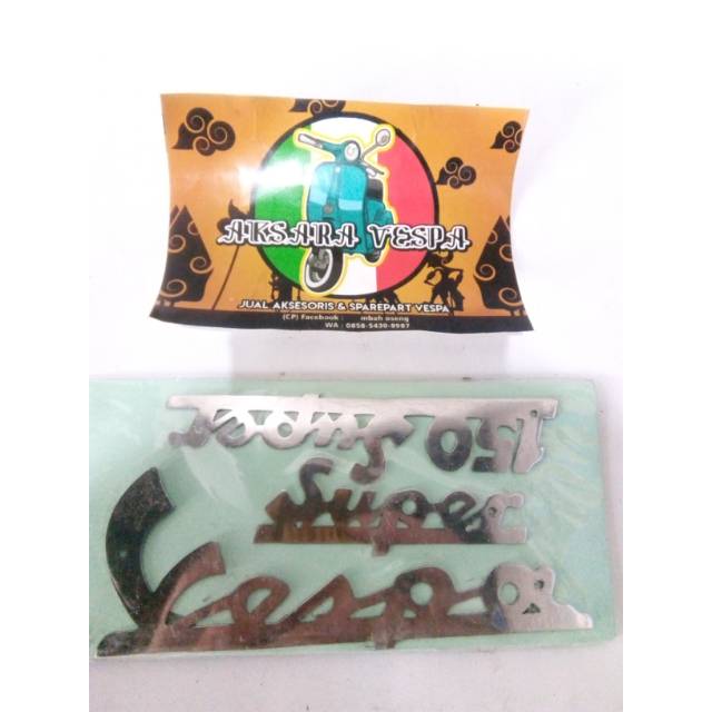 Tulisan latin Vespa super set emblem vespa super