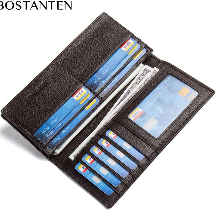 Murah Banget BOSTANTEN Dompet kulit asli pria Dompet pria gaya bisnis panjang