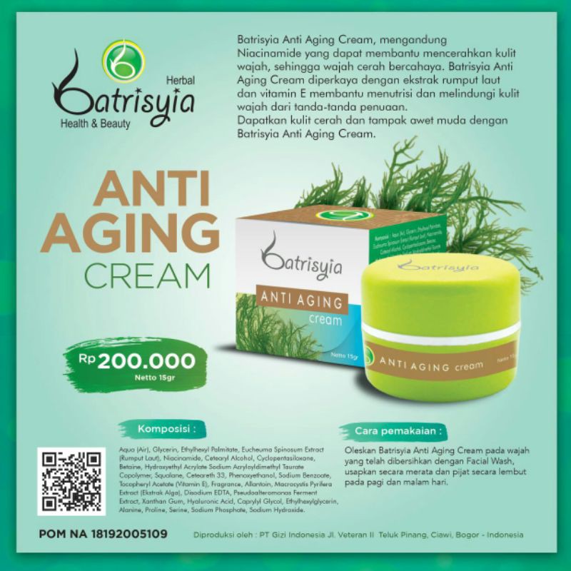 

Cream Anti Aging Batrisyia Herbal