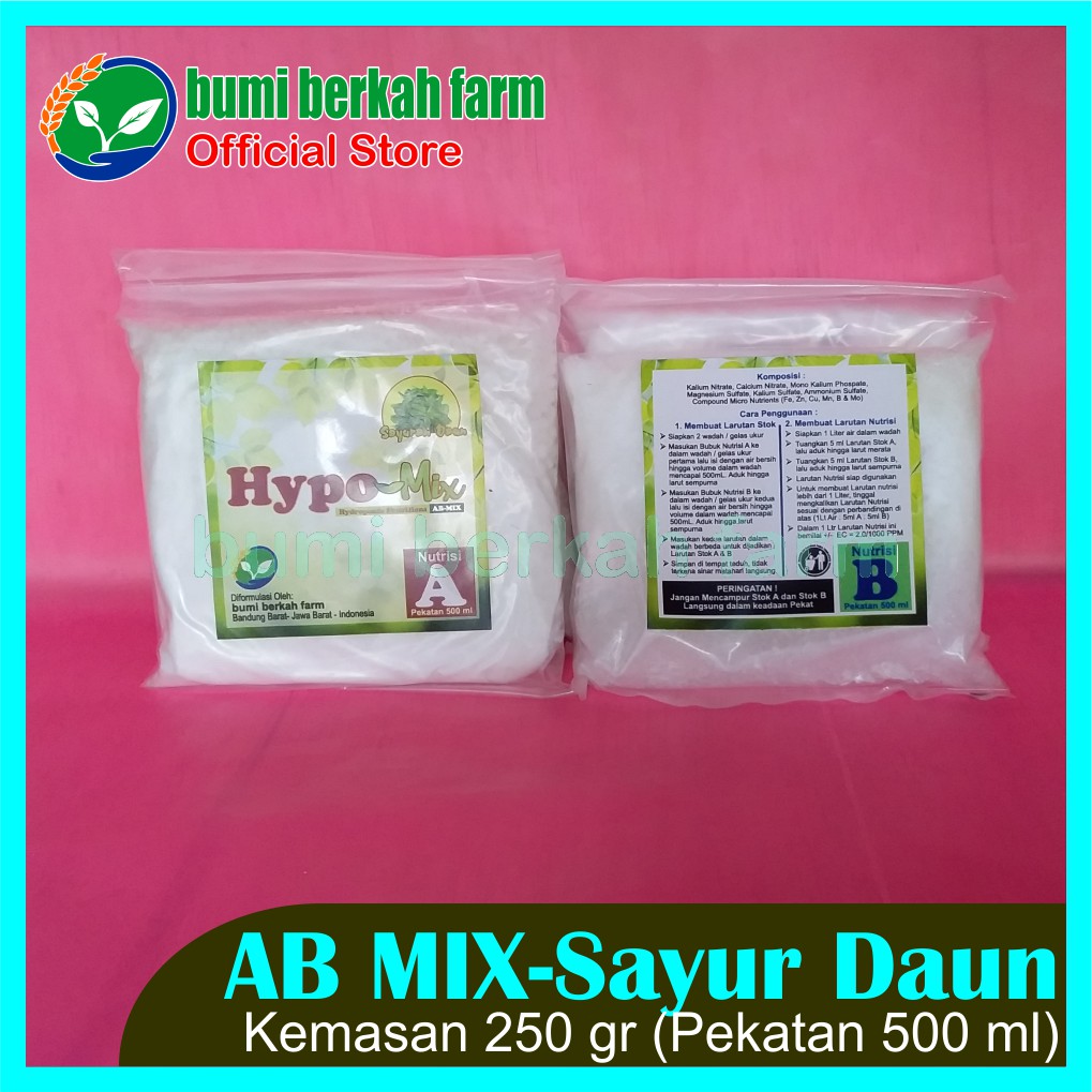 AB Mix Sayuran Daun 250 gram (0,5 Liter) - HypoMix