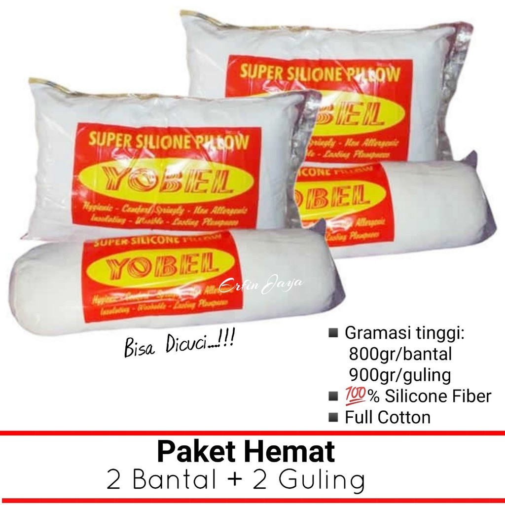 Bantal Guling YOBEL [2 bantal 2 guling] - Bantal Guling Hotel Putih