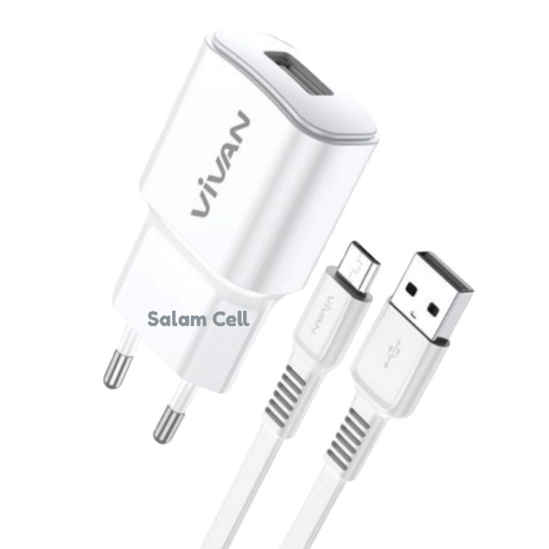 Charger Vivan Power OVAL 2 2.4A Micro Usb Original Garansi Resmi