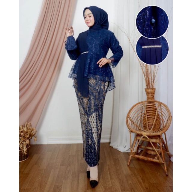 MK - SET KEBAYA AURORA SELENDANG / KEBAYA SELENDANG / KEBAYA TUNANGAN / ROK PLISKET / KEBAYA WISUDA