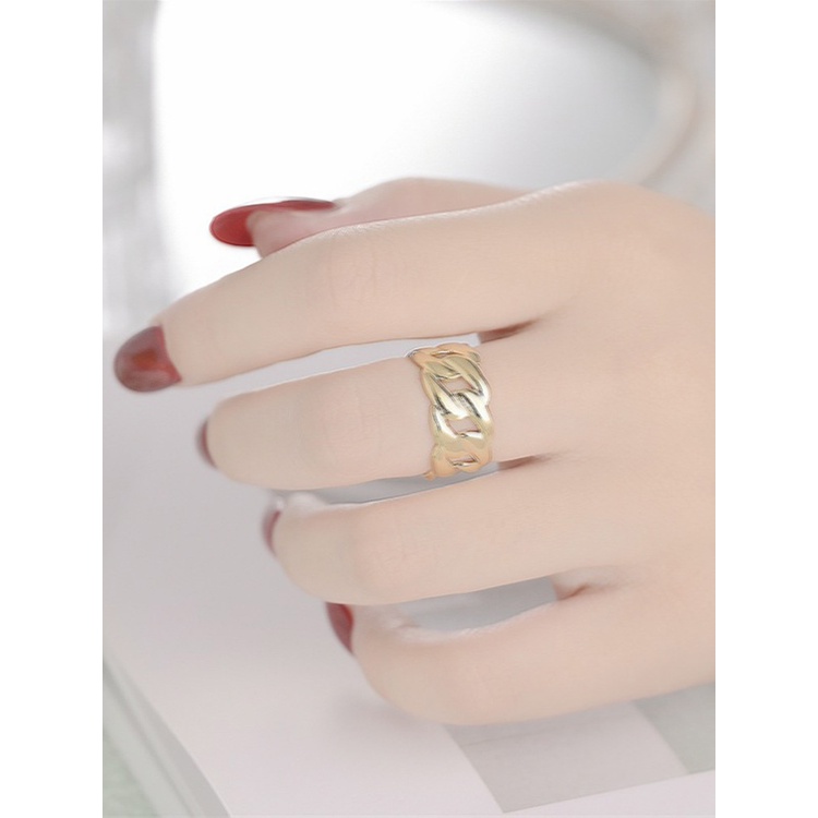 Cincin Rantai Model Terbuka Dapat Disesuaikan Gaya Retro Untuk Pria Dan Wanita