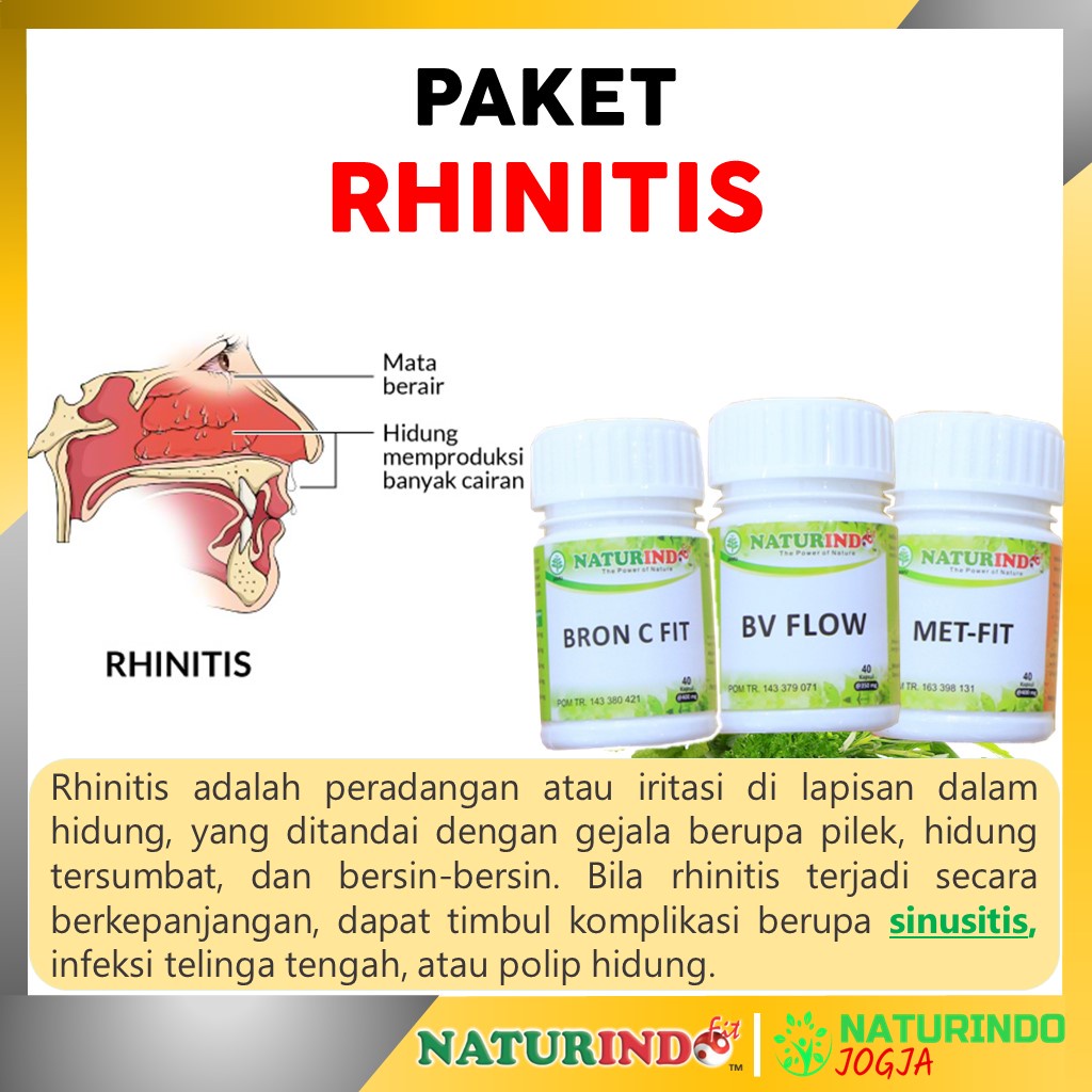 Obat Sesak Nafas Batuk Kering Berdahak Batuk Berlendir Alergi Dingin Debu Sinusitis Rhinitis Amandel Menaun Obat Asma Obat TBC Bronkitis Obat Jamu Herbal Sesak Nafas Obat Gangguan Pernafasan Alergi Debu Obat Gurah Paru Paru Bron C Fit Naturindo Yogyakarta-RHINITIS ,TERSUMBAT