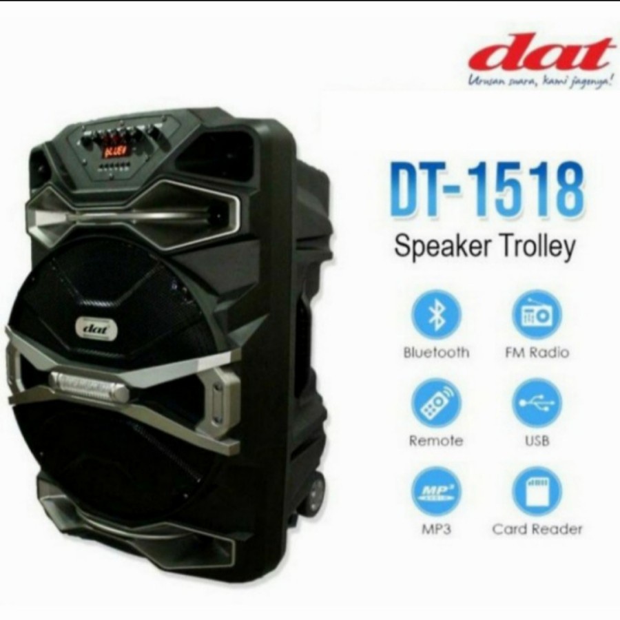 SPEAKER PORTABLE DAT 1518 BLUETOOTH 15 INCH GARANSI RESMI