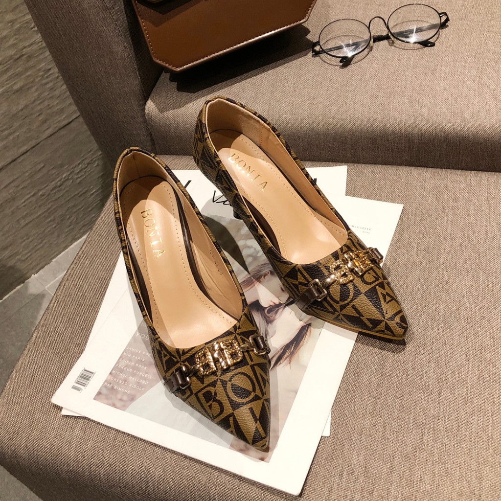 158-21 sepatu HIGH HEELS wanita import BONIA bahan kulit T2B