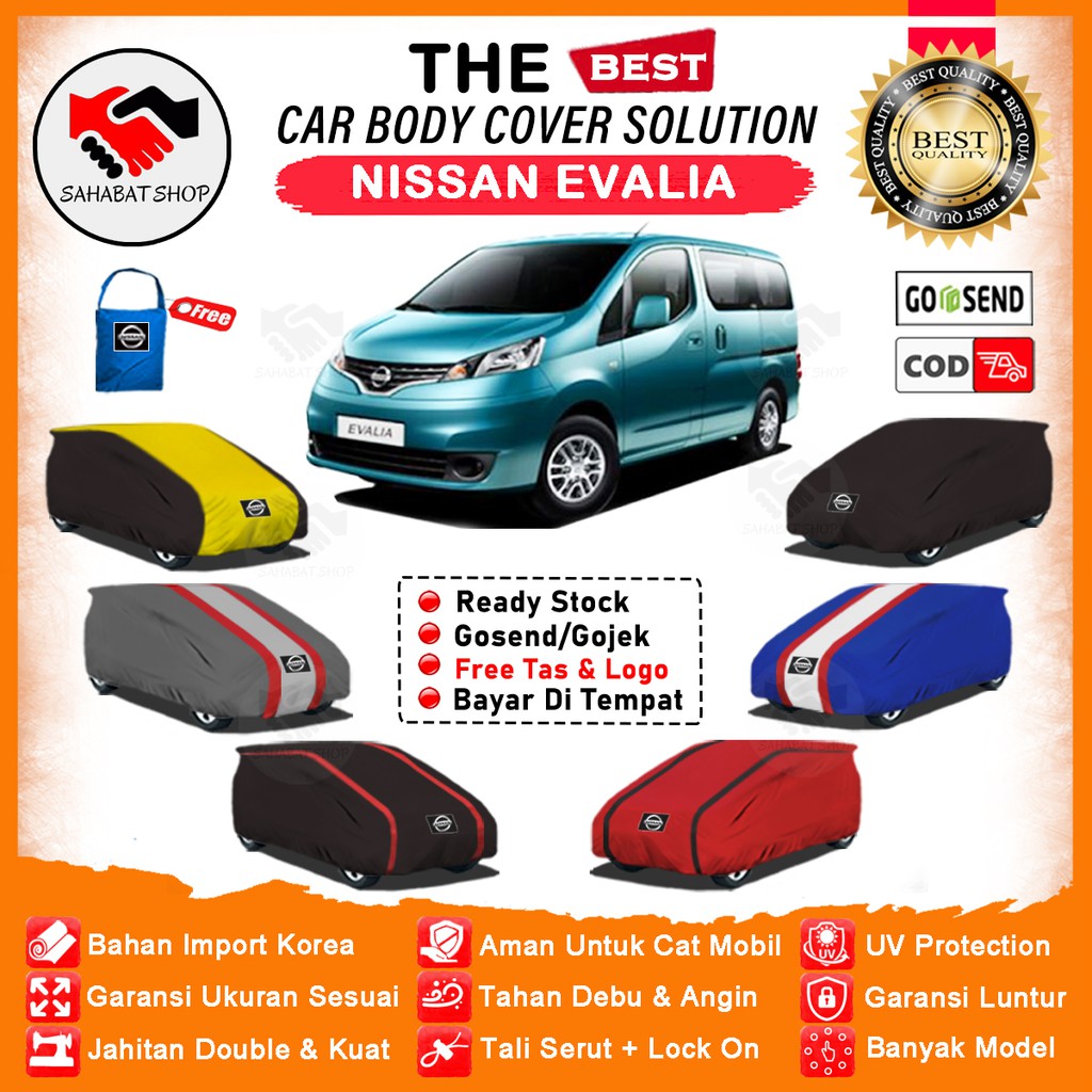 Sahabat Body Cover Mobil Evalia / Sarung Penutup Mobil Nissan Evalia Outdoor / Tutup Selimut Mantel Kerudung Pelindung Jas Kelambu Kerodong Pembungkus Tutupan Bungkus Terpal Mantol Mobil Evalia Waterproof Anti Air Model Orange