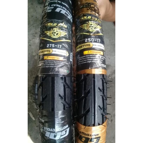 Ban Motor Standar Tubetype Ring 17 uk 250-17 Depan & 275-17 Belakang Standar Tubetype Tuptip Ban Mot