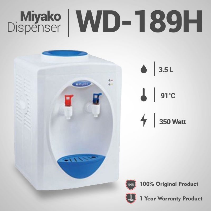 Dispenser MIYAKO WD 189H Dispenser Galon Dispenser  Air Minum  Normal And Hot WD 189H