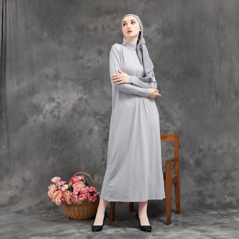 Manset Gamis Lengan Panjang Turtleneck | Inner Dress Longsleeve Turtleneck Kaos Rayon Premium | Inner Dress Bumil Maternity