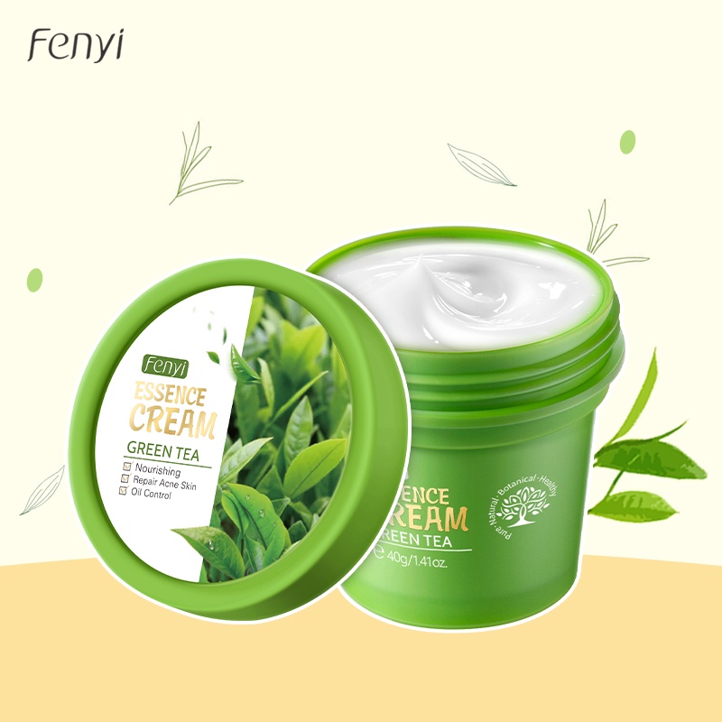 BPOM Fenyi Green Tea Krim Wajah Jerawat Menenangkan Pelembab Pemutih Mengontrol Minyak 40g