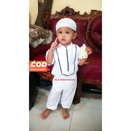 Baju Muslim Anak Laki Laki Usia 1-10 Thn/Koko Anak List Resleting Depan