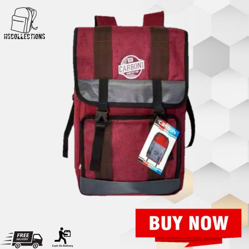 Carboni Backpack Outdoor Waterproof Tas RA00044 40L Semi Tas Gunung - Red + Rain cover