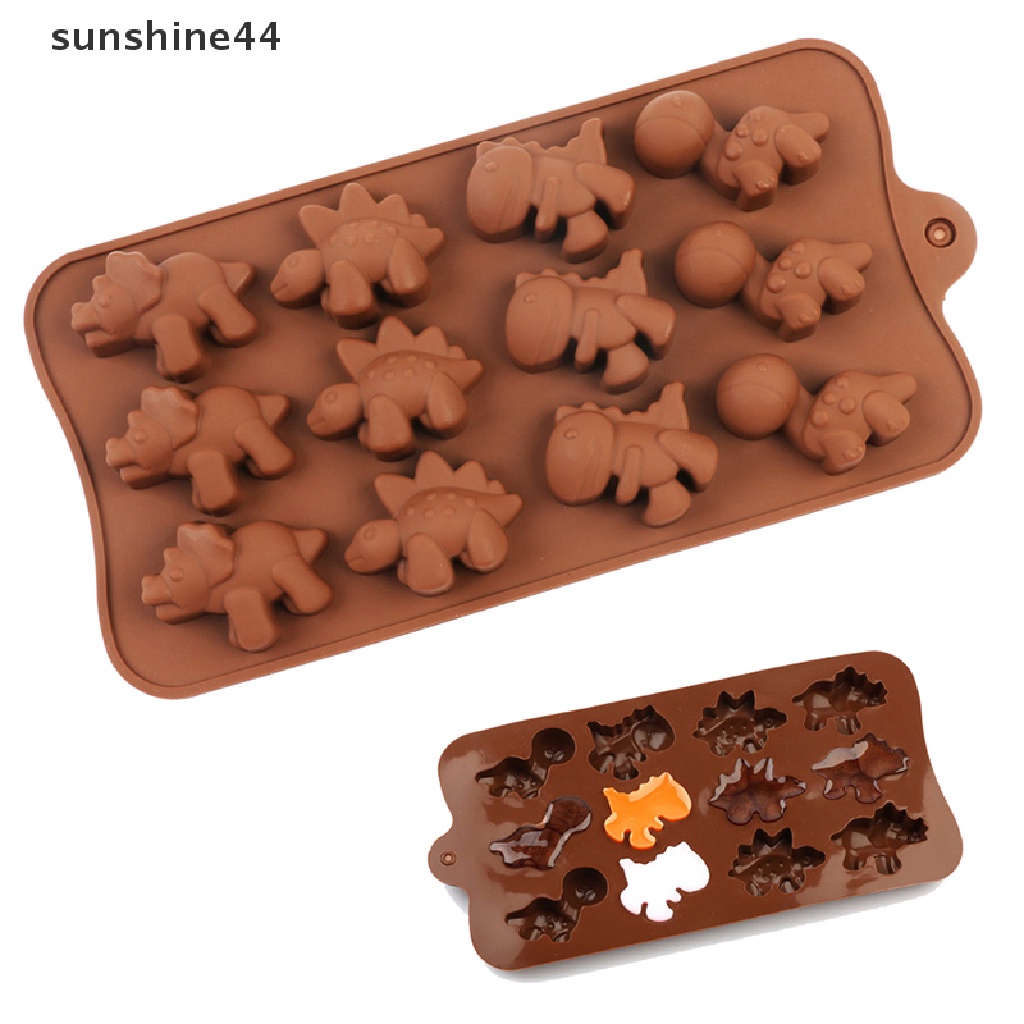 Sunshine Cetakan Silikon Bentuk Dinosaurus Untuk Coklat / Kue / Biskuit / Permen DIY