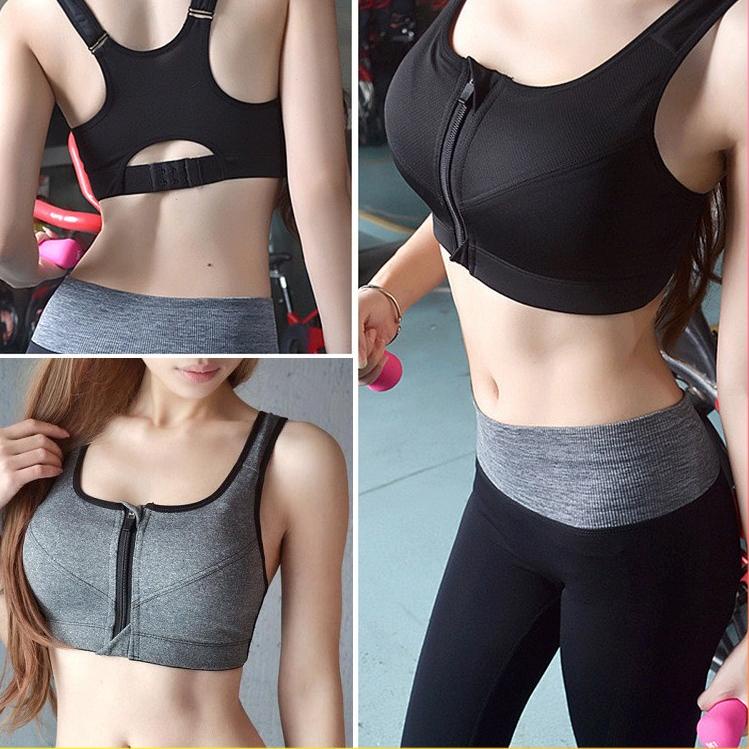 SALEE.. Seamless Sport Bra Zipper pakaian Dalam Wanita/gym bra/senam bra 801