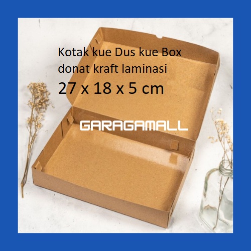 

Box donat isi 6 kotak kue cake box kardus hampers packaging dus kemasan makanan kraft coklat 27x18x5 cm