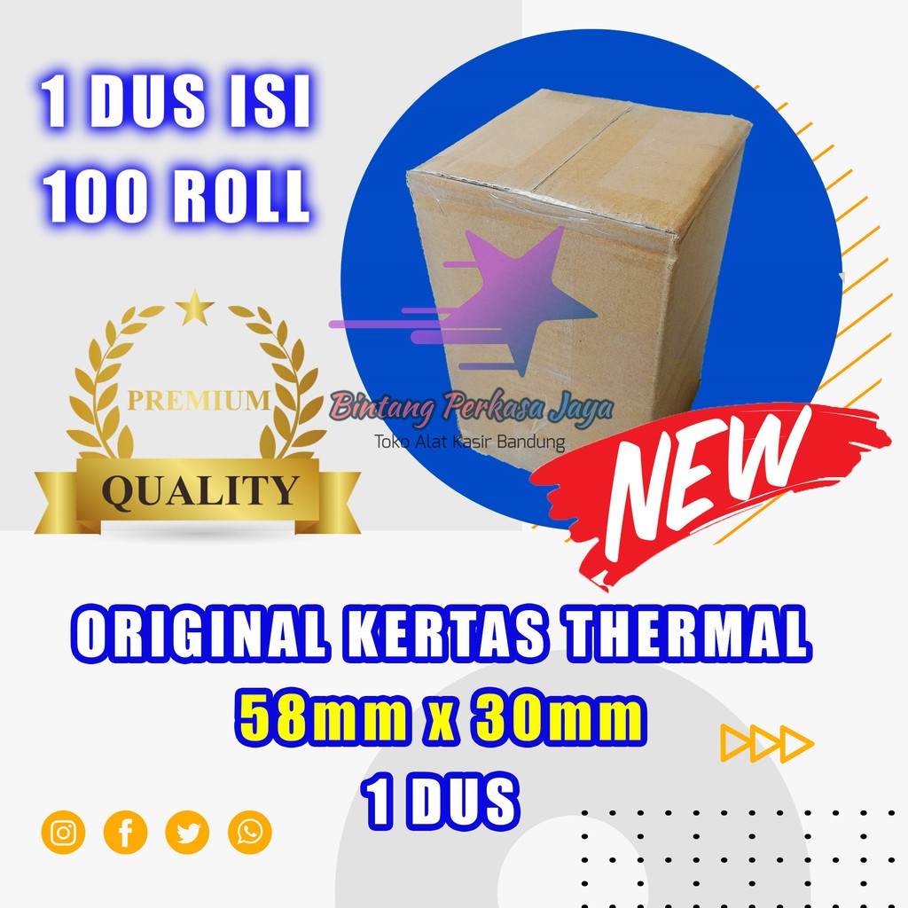 

Kertas thermal paper roll / Kertas Termal 58 x 30 1 Dus terlaris
