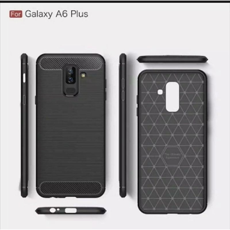 Silicon Case SAMSUNG A6 Plus J8 Softcase iPAKY Carbon Casing Cover TPU