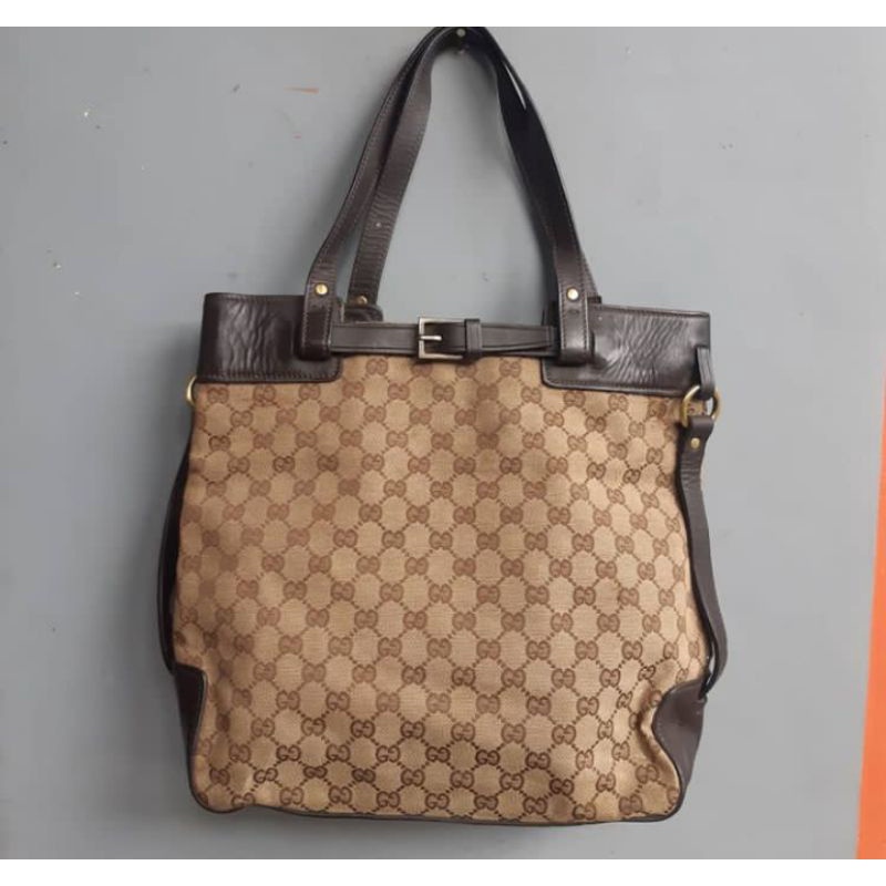 Gucci monogram Tote//tas Gucci second brand//tas Gucci original kulit