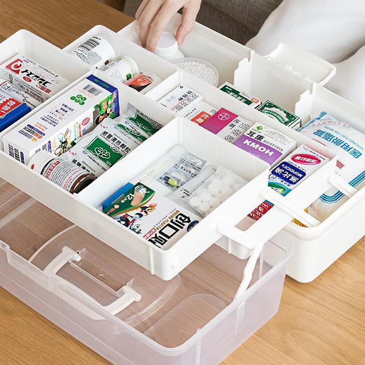 Hommy Co. Kotak  P3K Susun 3| Box Obat Tingkat | Storage Box Multi Layer | Box Tamiya Kosmetik