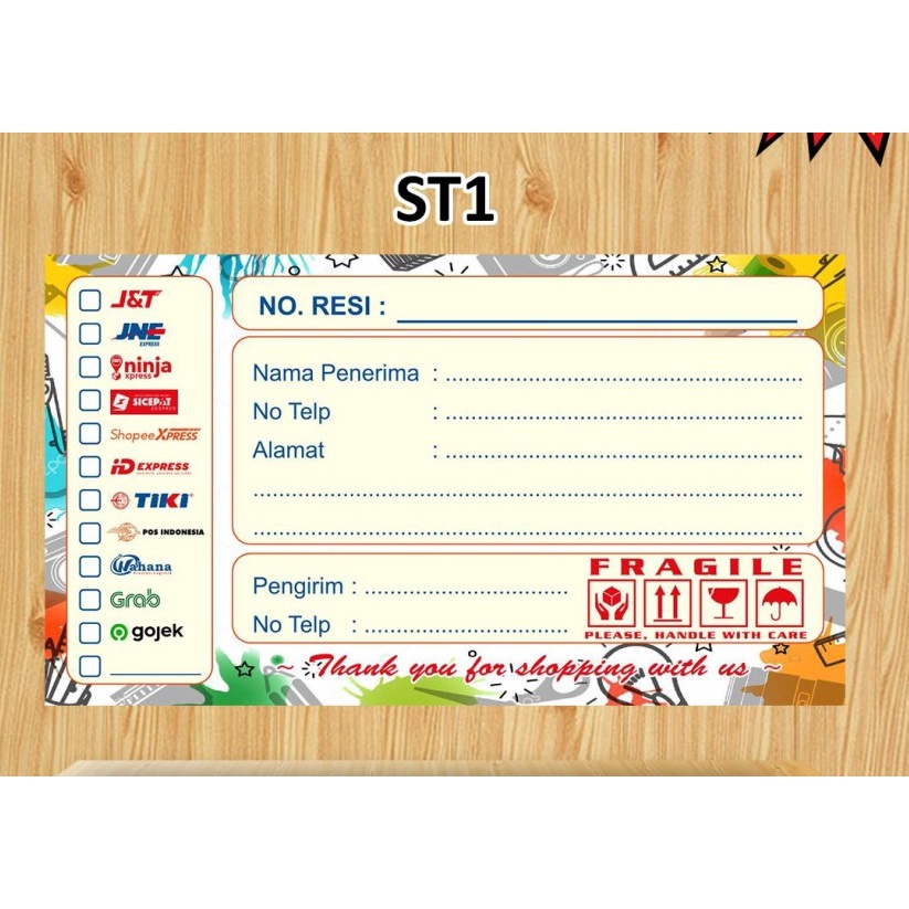 

stiker label pengiriman ST10