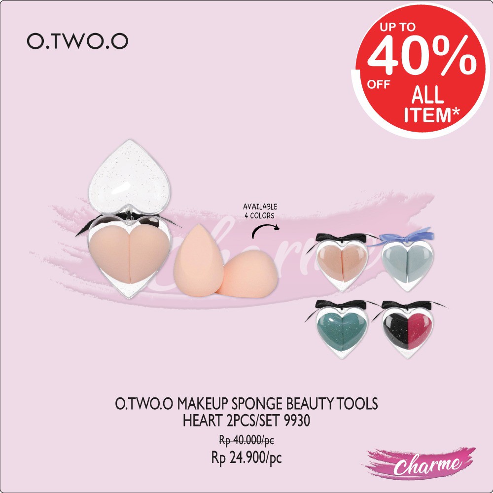 (READY &amp; ORI) O.TWO.O OTWOO Beauty Puff Heart Shape Sponge Hati Spons 9930