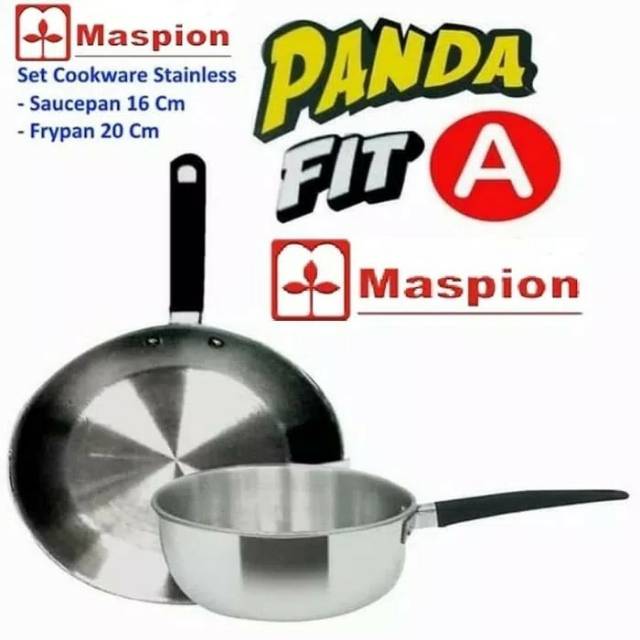 PANDA FIT FRYPAN SET ISI 2 MASPION