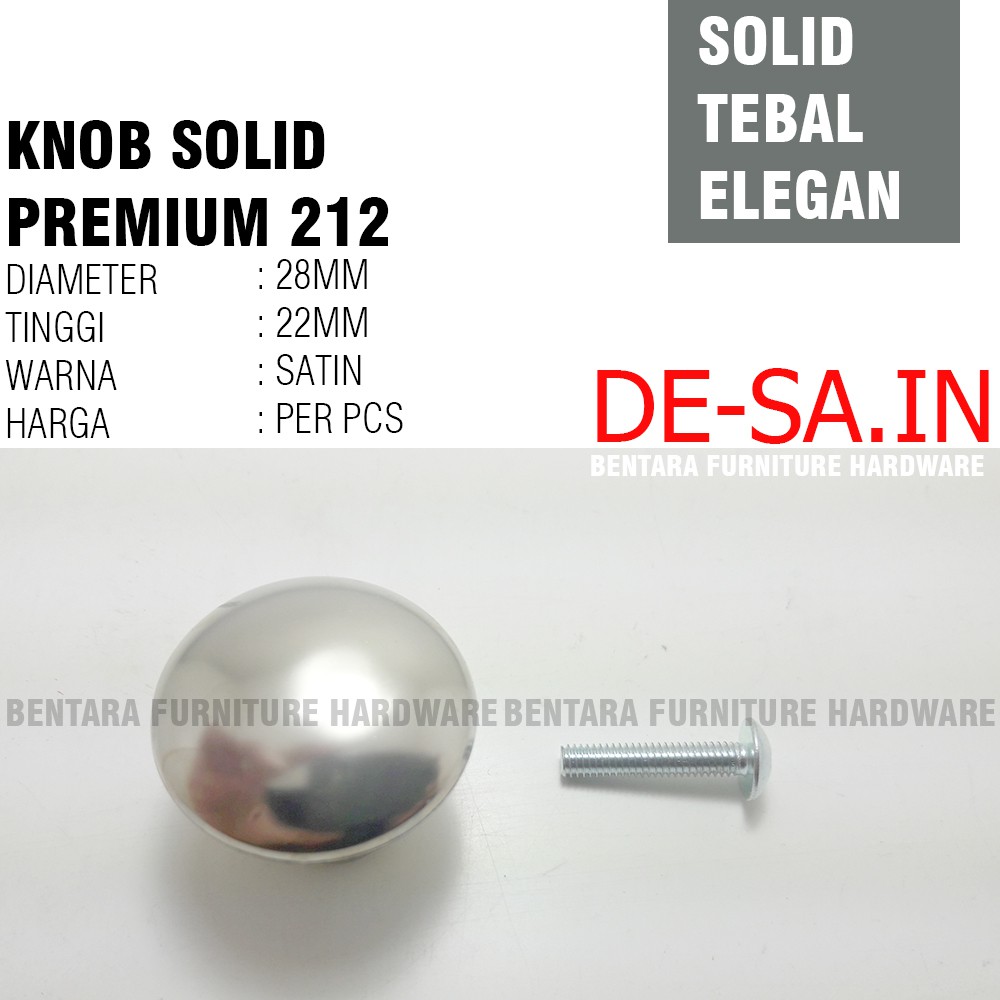 Knob Solid Premium 212 - Handle Tarikan Laci Pintu Kabinet Dapur