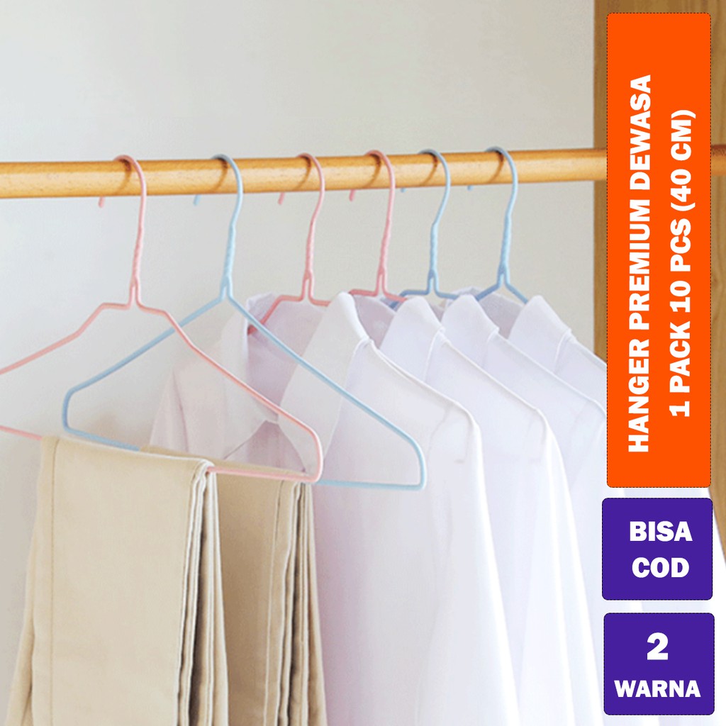 Hanger Kawat Warna / Gantungan Baju Kawat Anti Slip / Hanger Dewasa / Hanger Anak